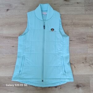 Peter Millar Women’s Light Blue Golf Vest Size S Full Zip Lightweight Performanc